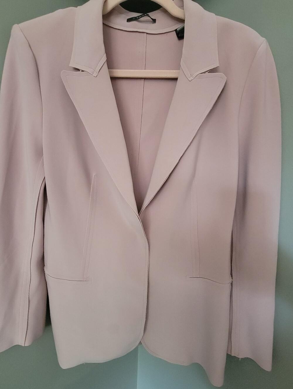 Tahari Blush Pink Cape-Sleeve Blazer Jacket